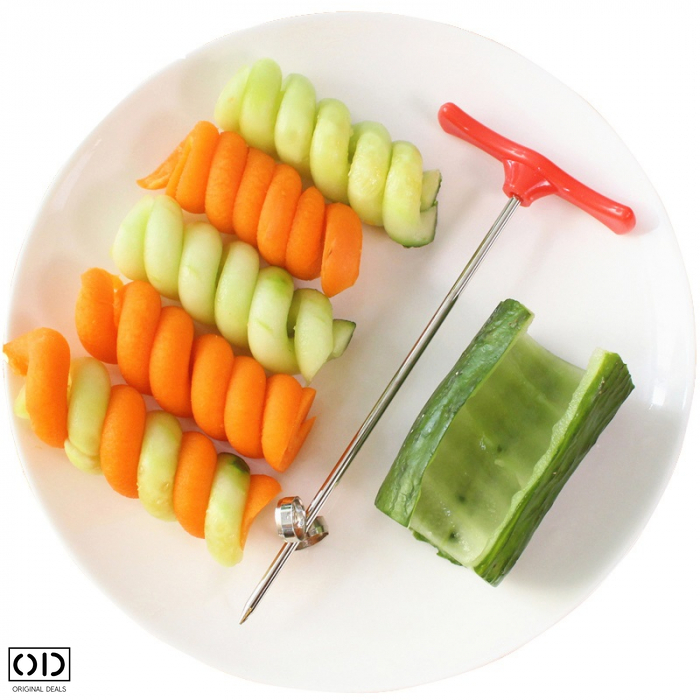 Aparat Cutit Multifuntional pentru Spiralat Cartofii, Ergonimic si Eficient, Verde [6]