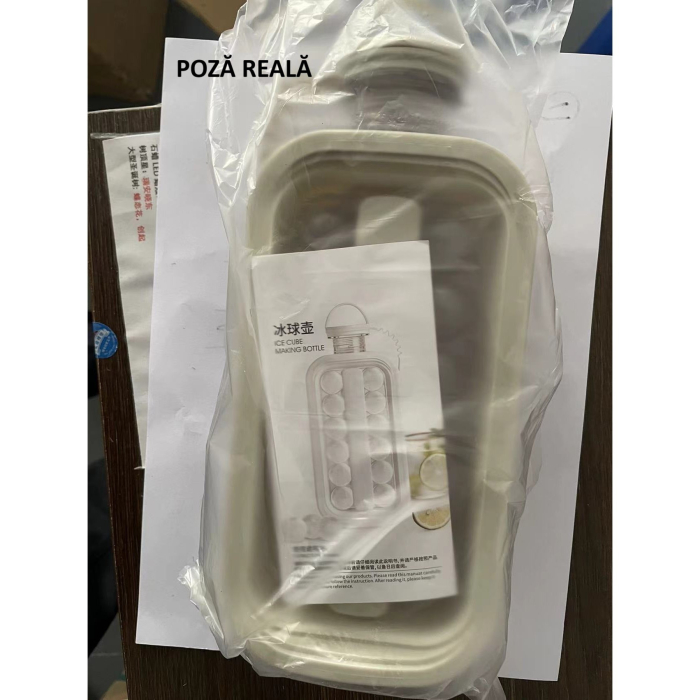 Aparat de gheata portabil 2 in 1, , tava din sticla, diametru 3 cm, multifunctional, 17 cuburi de gheata, 27,5 x 11,4 x 5,5 cm, culoare alb gri [6]
