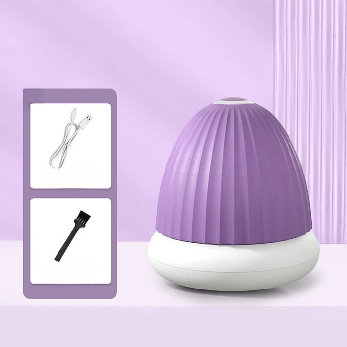 Aparat de Scame 2 in 1, , Curatare Haine si Lampa de Veghe, 3 Trepte, Incarcare Tip C, 4 W, 9 x 10 cm, Mov [2]