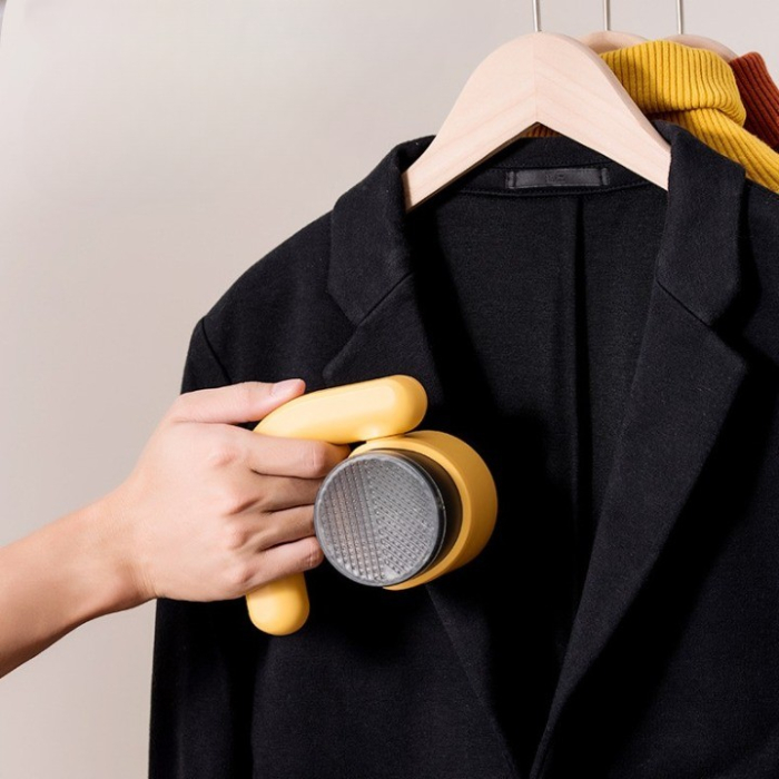 Aparat Pentru Curatat Scame, Par Si Praf, , cu LED, Pentru Diferite Tipuri De Material, Cu Lame Din Otel Inoxidabil, Compartiment de Depozitare, Maner Reglabil, 11x10.5x8.7 cm, Galben [3]