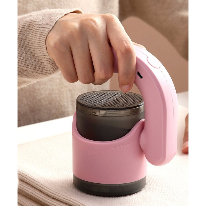 Aparat Pentru Curatat Scame, Par Si Praf, , cu LED, Pentru Diferite Tipuri De Material, Cu Lame Din Otel Inoxidabil, Compartiment de Depozitare, Maner Reglabil, 11x10.5x8.7 cm, Roz [3]