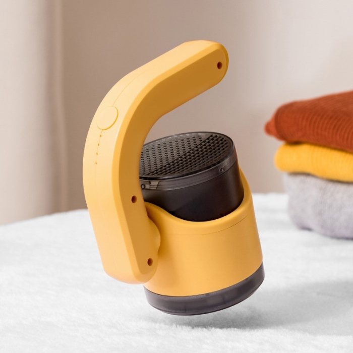 Aparat Pentru Curatat Scame, Par Si Praf, , cu LED, Pentru Diferite Tipuri De Material, Cu Lame Din Otel Inoxidabil, Compartiment de Depozitare, Maner Reglabil, 11x10.5x8.7 cm, Galben [9]