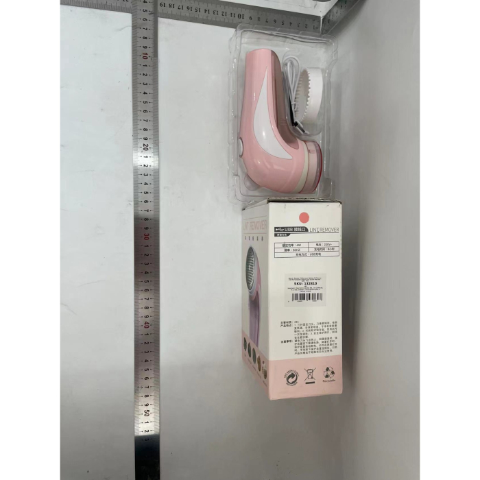 Aparat Pentru Curatat Scame, Par Si Praf, , Pentru Diferite Tipuri De Material, Cu Lame Din Otel Inoxidabil, Incarcare Prin USB Type-C, Cu Perie De Curatare si Cablu USB Incluse, 13.5x9 cm, Roz [2]