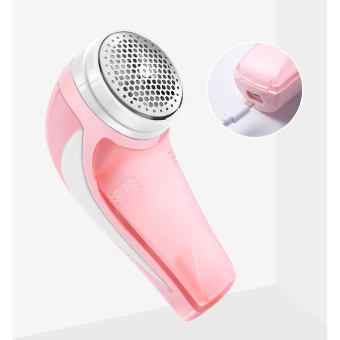 Aparat Pentru Curatat Scame, Par Si Praf, , Pentru Diferite Tipuri De Material, Cu Lame Din Otel Inoxidabil, Incarcare Prin USB Type-C, Cu Perie De Curatare si Cablu USB Incluse, 13.5x9 cm, Roz [7]