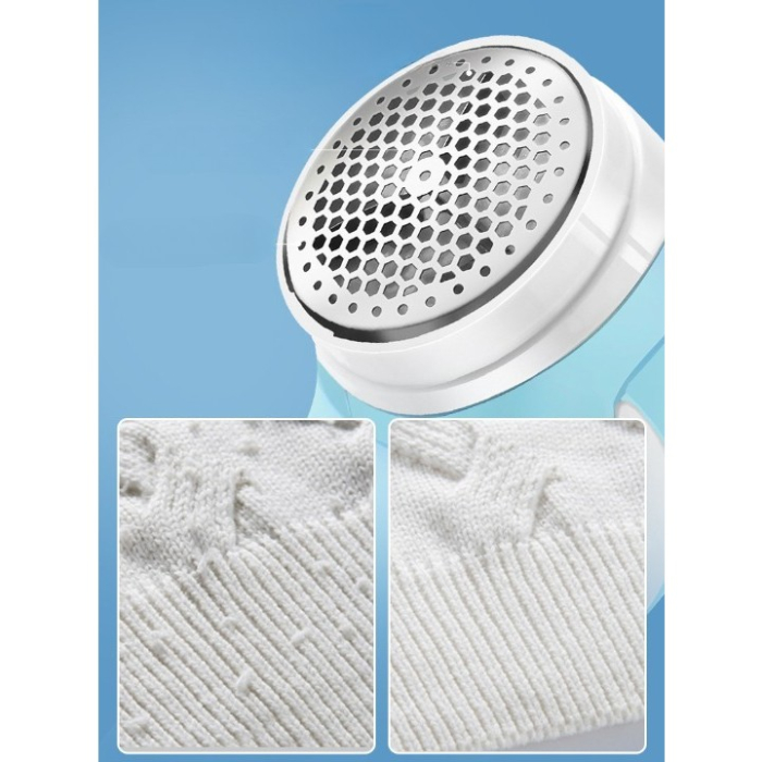 Aparat Pentru Curatat Scame, Par Si Praf, , Pentru Diferite Tipuri De Material, Cu Lame Din Otel Inoxidabil, Incarcare Prin USB Type-C, Cu Perie De Curatare si Cablu USB Incluse, 13.5x9 cm, Albastru [4]