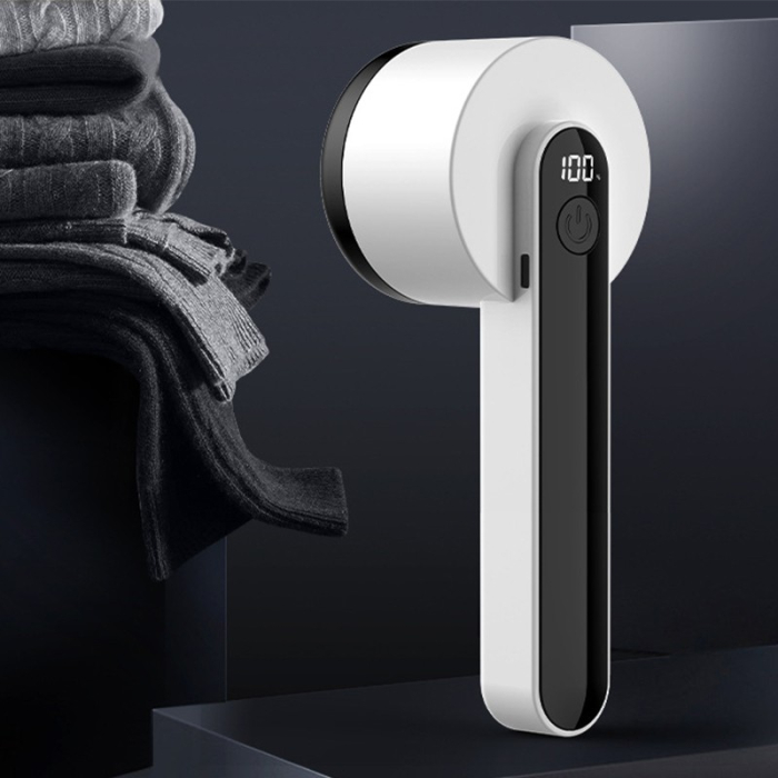 Aparat Pentru Curatat Scame, Par Si Praf, , Trimmer pentru Diferite Tipuri De Material, Cu Lame Din Otel Inoxidabil, Maner Ergonomic, Incarcare Prin USB, Alb [3]