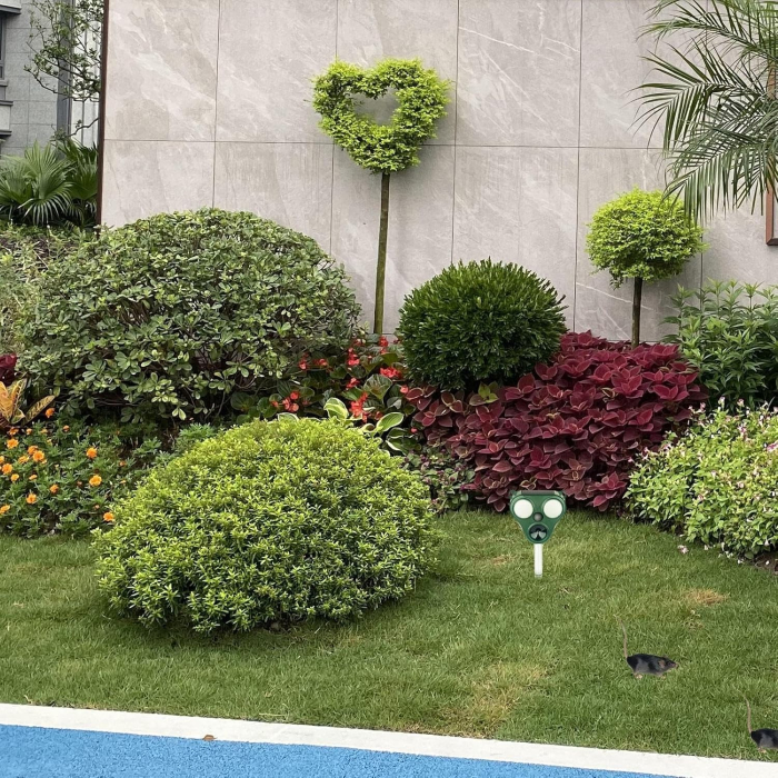 Aparat Solar LED cu Ultrasunete, , Repelent pentru Animale Mari si Mici, Lumina Rosie si Alba, Anti Rozatoare, Anti Insecte, Frecventa 13.5KHZ-65 KHZ, Senzor PIR, 13 x 14.7 x 24.5 cm, Verde [3]