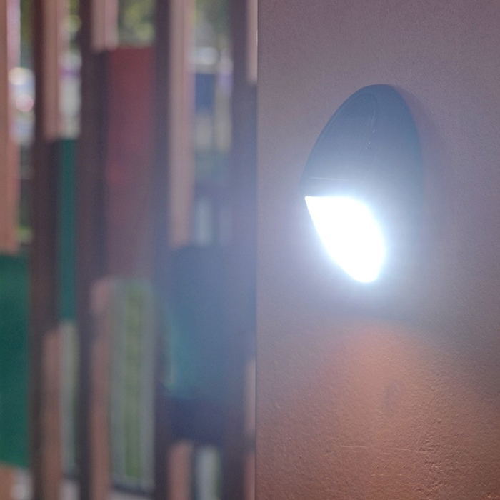 Aplica solara LED pentru perete , in forma ovala, 10 LED-uri, lumina puternica, IP65, 12 x 7.5 cm, 1.2 V, 300 mAh, autonomie 8-10 ore, alb rece [5]