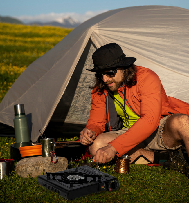 Aragaz portabil camping sau rulote, pentru cartuse cu gaz, 2500W, 34x26x9cm [3]