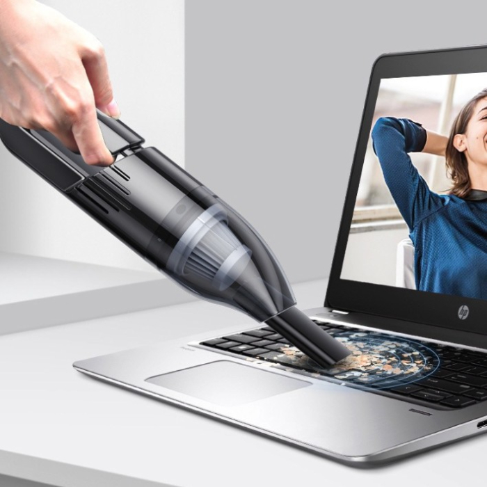 Aspirator Auto cu Incarcare Wireless, , Aspirator Vacuum pentru Masina Casa, cu dubla utilizare, Putere 120W, 30 x 7.5 x 7.5 cm, Negru [8]