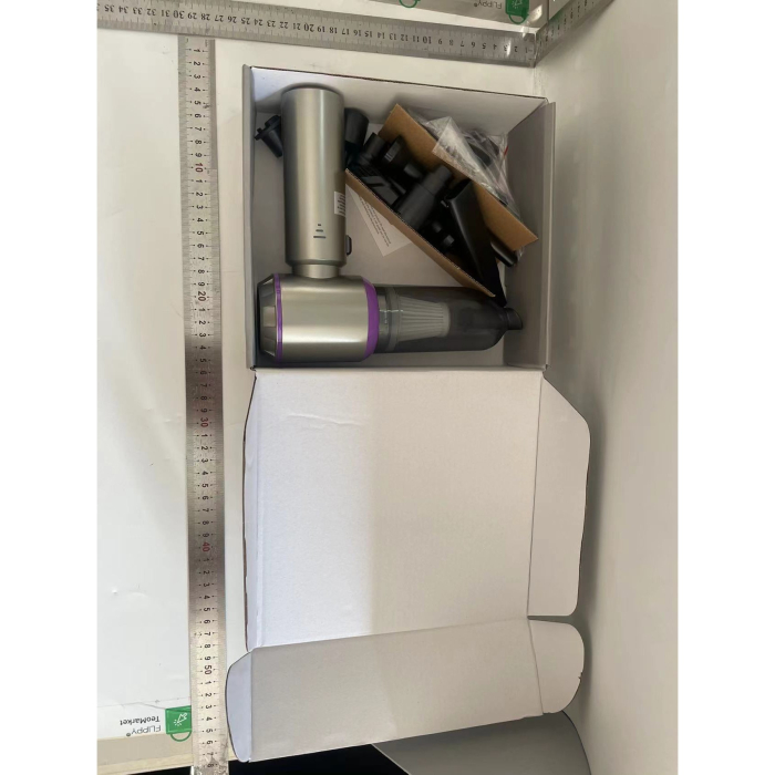 Aspirator Portabil Auto, , pentru Casa si Masina, 3 Viteze, Incarcator Tip-C cu Incarcare Rapida, Tub Prelungitor, 2000mAh, 7 Capete de Aspirare si Suflare, 21x20x6.5 cm, Argintiu Mov [2]