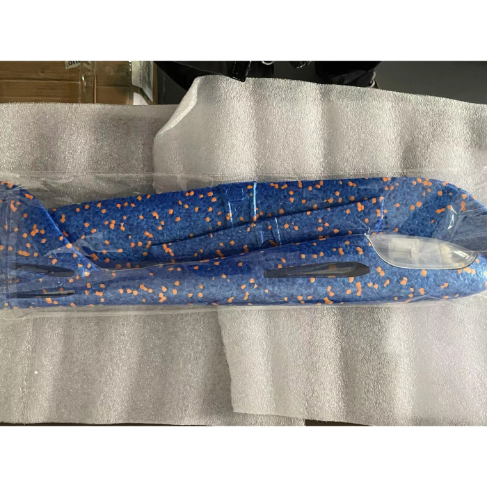 Avion Planor cu Pilot, , Din Polistiren, Cu Lumini in Cabina Pilotului, Lungime 47 cm, Albastru [10]