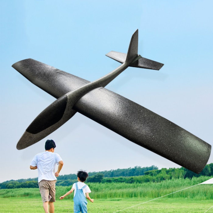 Avion Zburator, , Tip Planor, 83 cm Lungime, +3 Ani, din Polistiren, Aruncare 10 - 30 m, Negru [2]