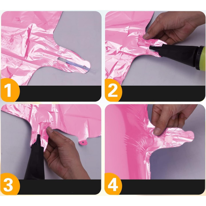 Balon din Folie , Cifra 4, 81 cm, Pentru Aer sau Heliu, Bulk, Mov [4]