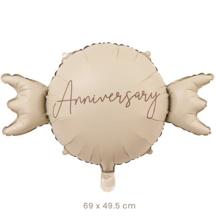 Balon din Folie Metalizata, , Figurina Animata, Model Bombonica Aniversara, 69 x 49.5 cm, Ambalaj Individual, Pai Inclus, Umflare cu Aer sau Heliu, Maro [2]