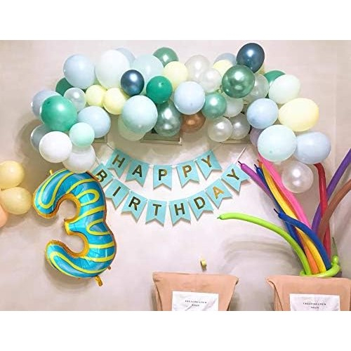 Balon din Folie Metalizata , Figurina Cifra, Imprimeu Gogosi, Tema Aniversare 100 cm, Ambalaj Individual, Pai inclus, Umflare cu Aer sau Heliu, Multicolor, Cifra 3 [7]