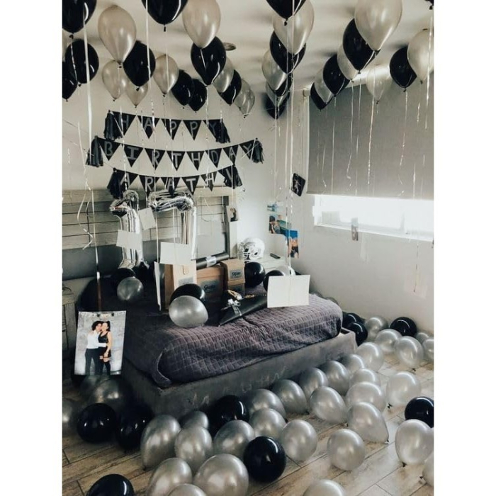 Balon din Folie Metalizata, , Figurina Cifra, Tema Aniversare 100 cm, Ambalaj Individual, Pai inclus, Umflare cu Aer sau Heliu, Argintiu, Cifra 7 [5]