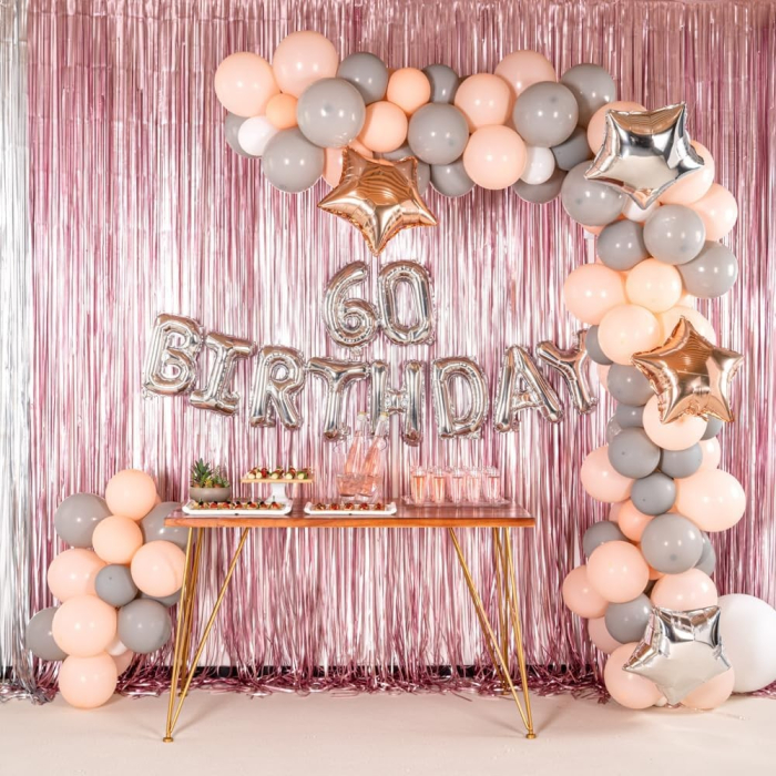 Balon din Folie Metalizata , Figurina Cifra, Tema Aniversare 40 cm, Ambalaj Individual, Pai inclus, Umflare cu Aer sau Heliu, Argintiu, Cifra 6 [3]