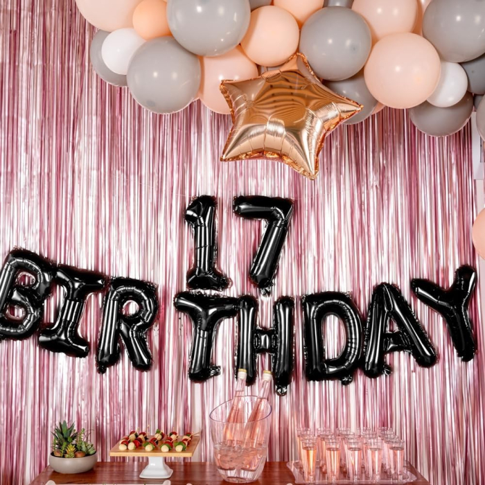 Balon din Folie Metalizata , Figurina Cifra, Tema Aniversare 40 cm, Ambalaj Individual, Pai inclus, Umflare cu Aer sau Heliu, Negru, Cifra 7 [4]