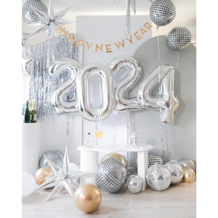 Balon din Folie Metalizata, , Figurina Cifra, Tema Aniversare 80 cm, Ambalaj Individual, Pai inclus, Umflare cu Aer sau Heliu, Argintiu, Cifra 0 [6]