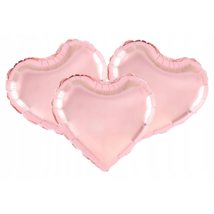 Balon din Folie Metalizata, , Figurina Inimioara, Model Simplu, Tematica Iubire, 40 cm, Ambalaj Individual, Pai Inclus, Umflare cu Aer sau Heliu, Rose [2]