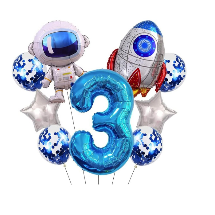 Balon din Folie Metalizata, , Figurina Stea, Model Simplu, Tematica Aniversare, 40 cm, Ambalaj Individual, Pai Inclus, Umflare cu Aer sau Heliu, Argintiu [2]