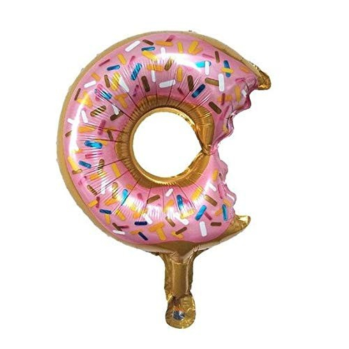 Balon din Folie Metalizata, , Mini Figurine Dulciuri, Model Gogoasa Muscata, Tematica Aniversare, 45x25 cm, Ambalaj Individual, Pai Inclus, Umflare cu Aer sau Heliu, Multicolor [2]