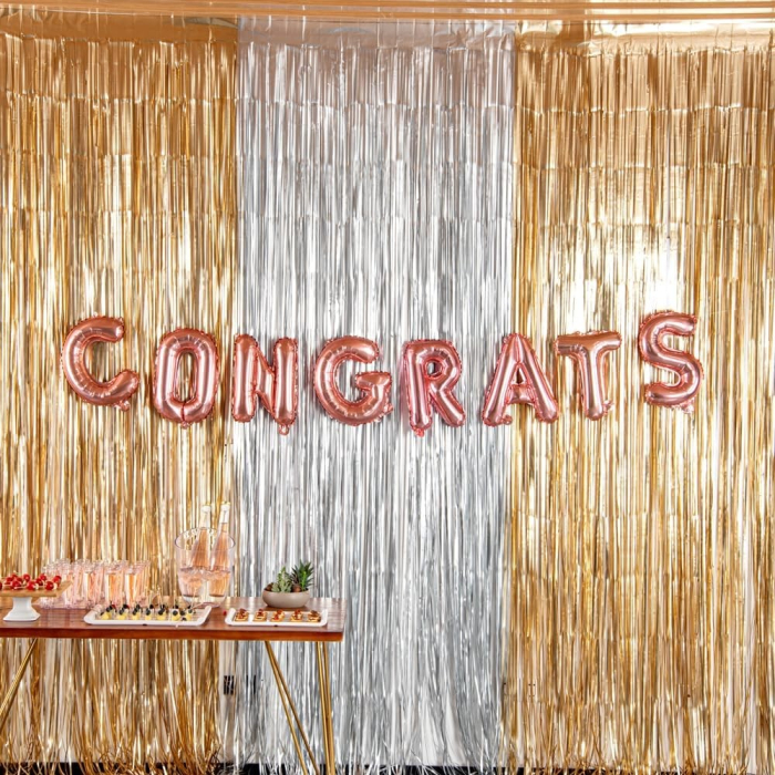 Balon Folie Metalizata Litera A, , 40 cm, Umflati cu Heliu sau Aer, Ambalaj Individual, Pai inclus, Rose Gold [5]