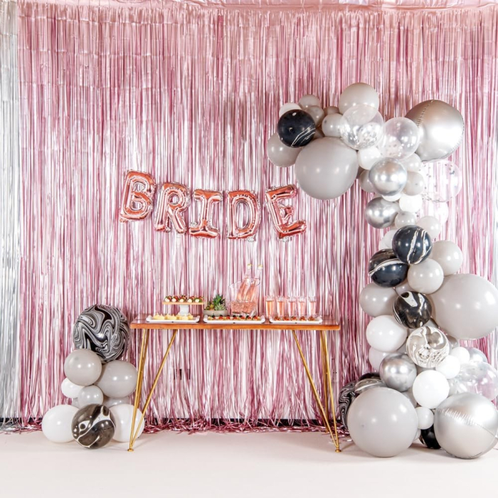 Balon Folie Metalizata Litera B, , 40 cm, Umflati cu Heliu sau Aer, Ambalaj Individual, Pai inclus, Rose Gold [3]