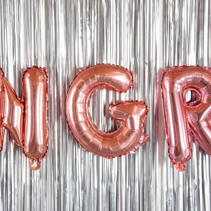 Balon Folie Metalizata Litera G, , 40 cm, Umflati cu Heliu sau Aer, Ambalaj Individual, Pai inclus, Rose Gold [5]