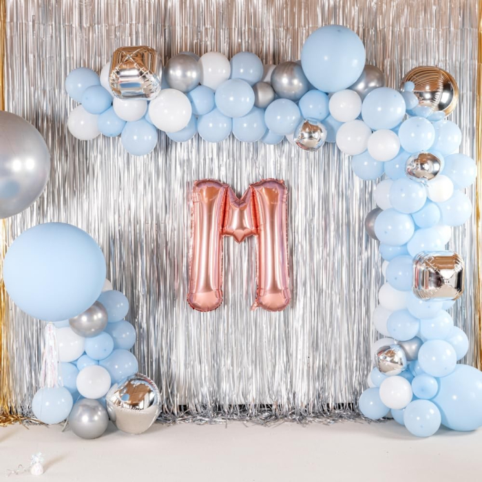 Balon Folie Metalizata Litera M, , 100 cm, Umflati cu Heliu sau Aer, Ambalaj Individual, Pai inclus, Rose Gold [6]