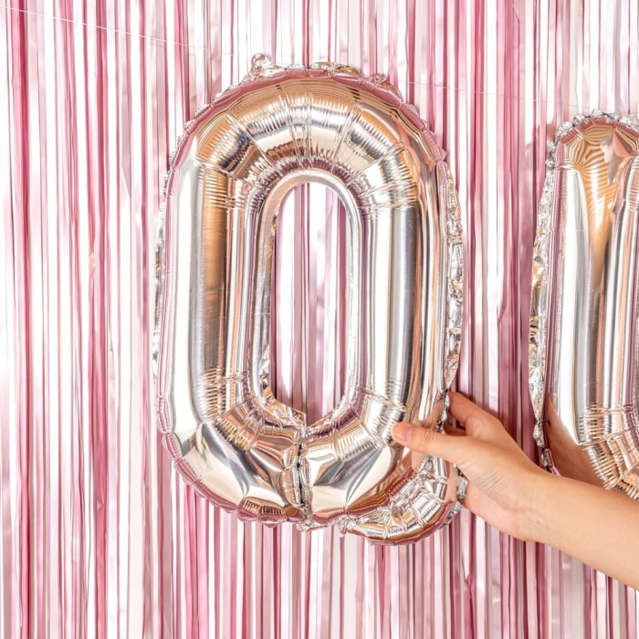 Balon Folie Metalizata Litera Q, , 80 cm, Umflati cu Heliu sau Aer, Ambalaj Individual, Pai inclus, Argintiu [2]