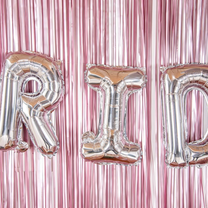 Balon Folie Metalizata Litera R, , 40 cm, Umflati cu Heliu sau Aer, Ambalaj Individual, Pai inclus, Argintiu [5]