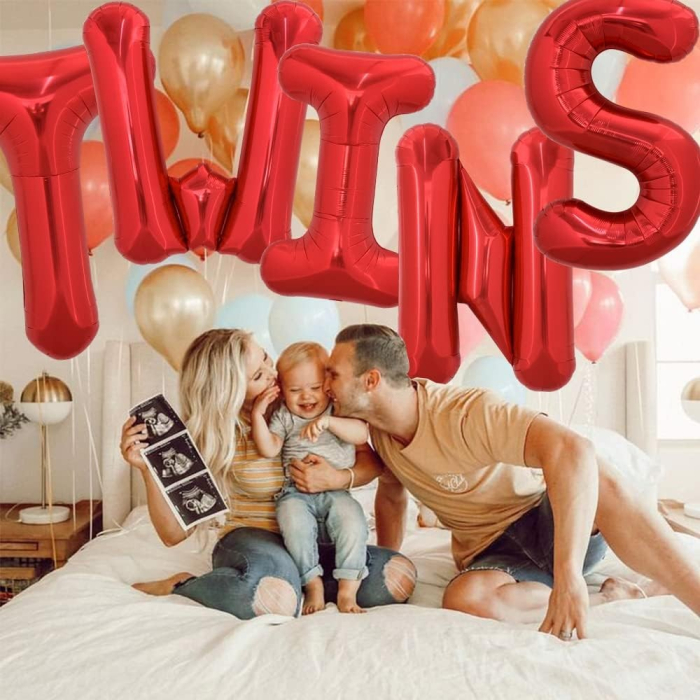 Balon Folie Metalizata Litera S, , 40 cm, Umflati cu Heliu sau Aer, Ambalaj Individual, Pai inclus, Rosu [5]