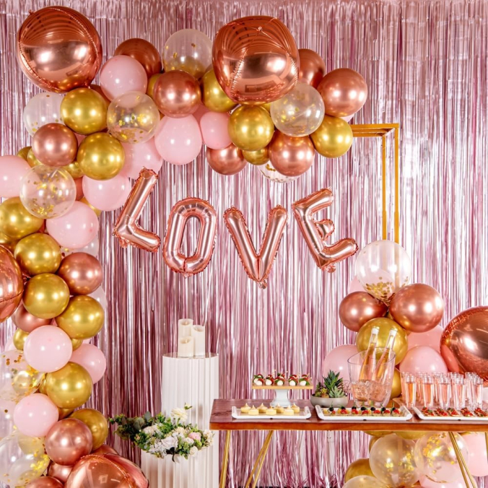 Balon Folie Metalizata Litera V, , 40 cm, Umflati cu Heliu sau Aer, Ambalaj Individual, Pai inclus, Rose Gold [5]