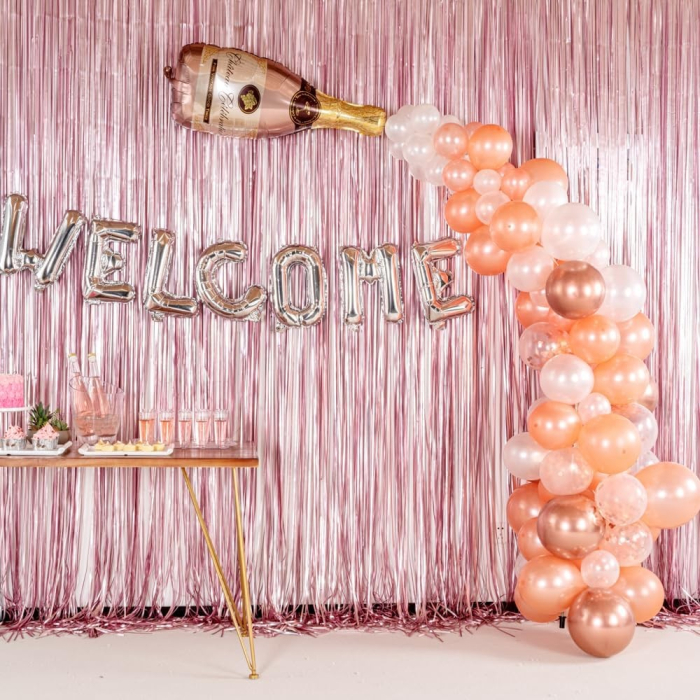 Balon Folie Metalizata Litera W, , 40 cm, Umflati cu Heliu sau Aer, Ambalaj Individual, Pai inclus, Argintiu [3]