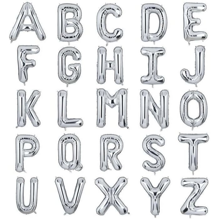 Balon Folie Metalizata Litera Z, , 80 cm, Umflati cu Heliu sau Aer, Ambalaj Individual, Pai inclus, Argintiu [7]
