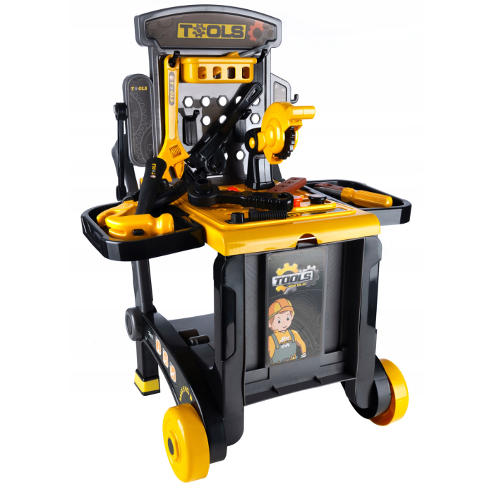 Banc de lucru portbail pentru copii, cu scule si unelte pentru mecanic, 3 in 1 [1]