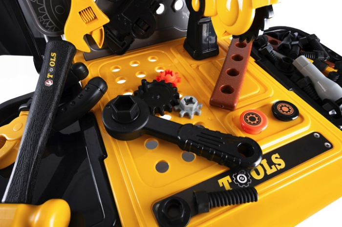 Banc de lucru portbail pentru copii, cu scule si unelte pentru mecanic, 3 in 1 [7]