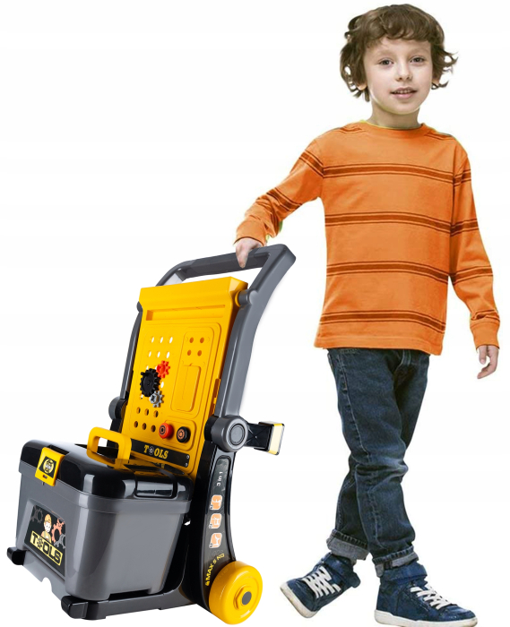 Banc de lucru portbail pentru copii, cu scule si unelte pentru mecanic, 3 in 1 [5]