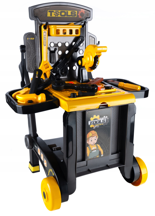 Banc de lucru portbail pentru copii, cu scule si unelte pentru mecanic, 3 in 1 [16]