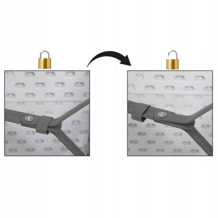 Banca pliabila, cu maner, HDPE si cadru metalic, 180x30x43 cm, alb/gri [7]