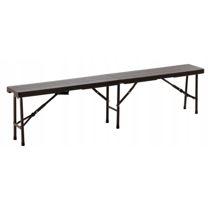 Banca pliabila pentru gradina sau catering, HDPDE, 180x25x43cm, maro [1]