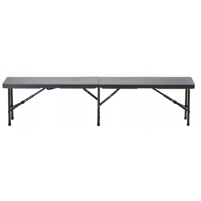 Banca pliabila pentru gradina sau catering, HDPDE, 180x25x43cm, negru [4]