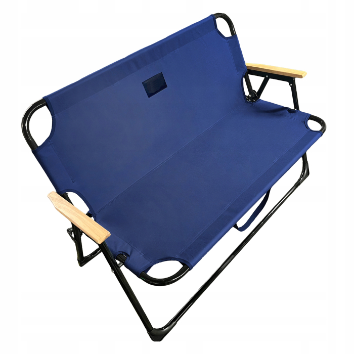 Bancuta pliabila dubla pentru terasa si gradina, structura metalica, 109x64x67 cm, albastru [5]