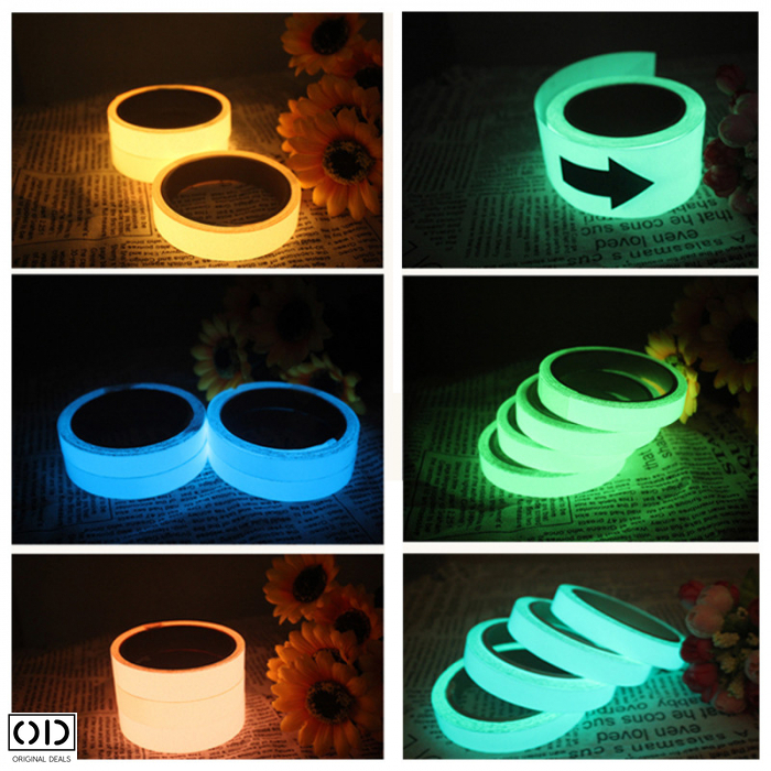 Banda Autoadeziva Fosforescenta 2cm x 3m, Diverse Culori, Premium [3]