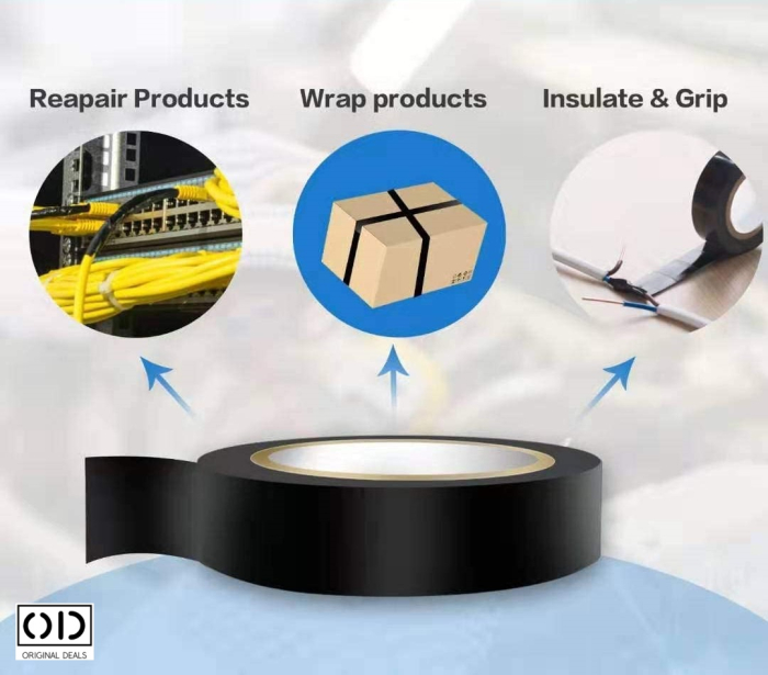 Banda Izolatoare pentru Cabluri Electrice, Adeziva si Impermeabila, Negru, Dimensiune 13.7 m * 16 mm * 1 cm, Set 10 Bucati, ORIGINAL DEALS [12]