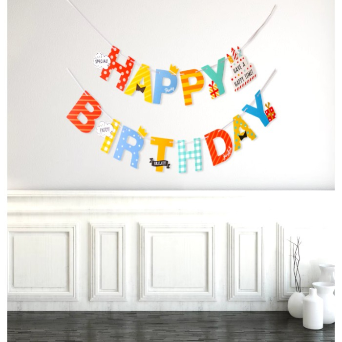 Banner Happy Birthday 100x200 cm, , Rola de Ata Inclusa, Tematica Aniversare, Multicolor [2]