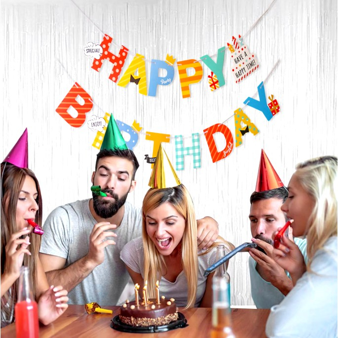 Banner Happy Birthday 100x200 cm, , Rola de Ata Inclusa, Tematica Aniversare, Multicolor [6]