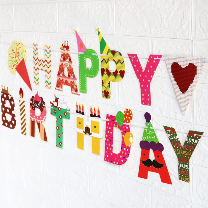 Banner Happy Birthday 100x200 cm, , Rola de Ata Inclusa, Tematica Candy, Multicolor [5]